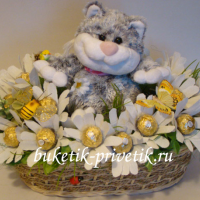 Сладкий букет из конфет