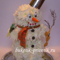 Снеговик из цветов