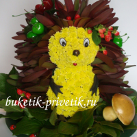 Фигурка из цветов "Ежик" 