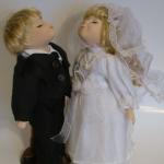 Куклы фарфоровые жених и невеста 30 см